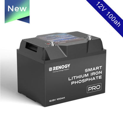 12V 100Ah Pro Deep Cycle Lithium Iron Phosphate Battery w/Bluetooth & Self-heating Function