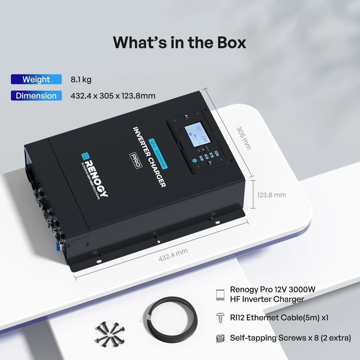 Renogy Pro 12V 3000W HF Inverter Charger
