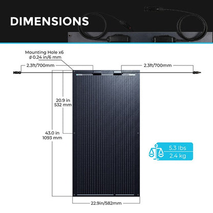 100W Flexible Black Solar Panel