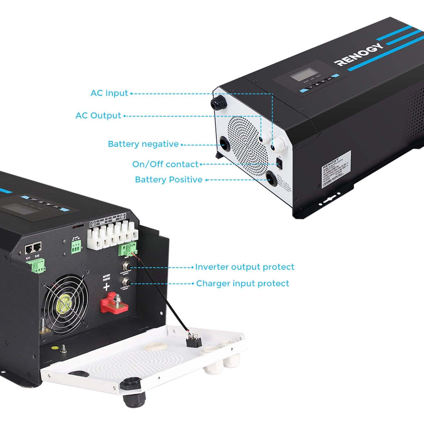 3000W 12V Pure Sine Wave Inverter Charger w/ LCD