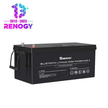 12V 200Ah Lithium Iron Phosphate Battery w/ Bluetooth