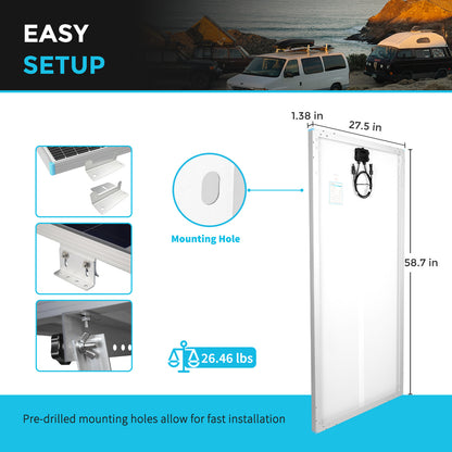 200W Rigid Solar Panel